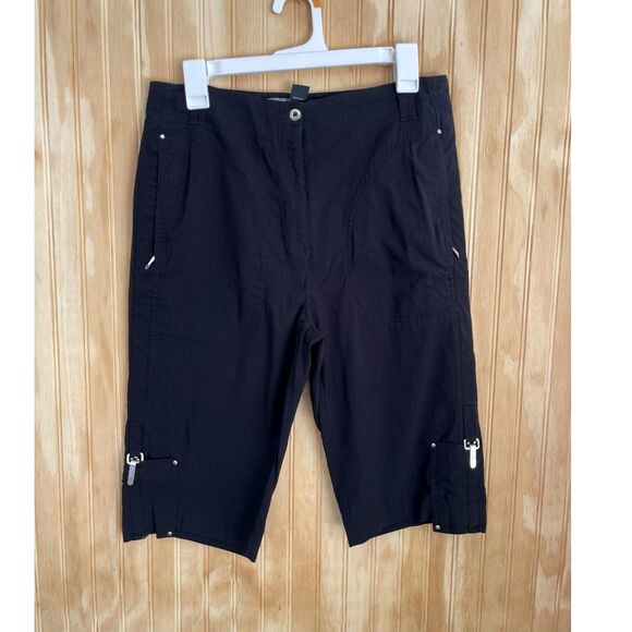 Samie Sadock performance bermuda shorts sports golf black stretch women 8 - Picture 2 of 7
